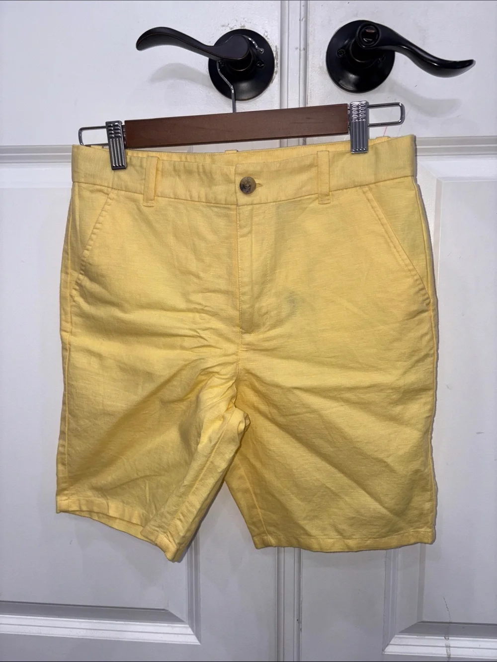 Janie and Jack Bright Yellow Men’s Casual Flat-Front Shorts